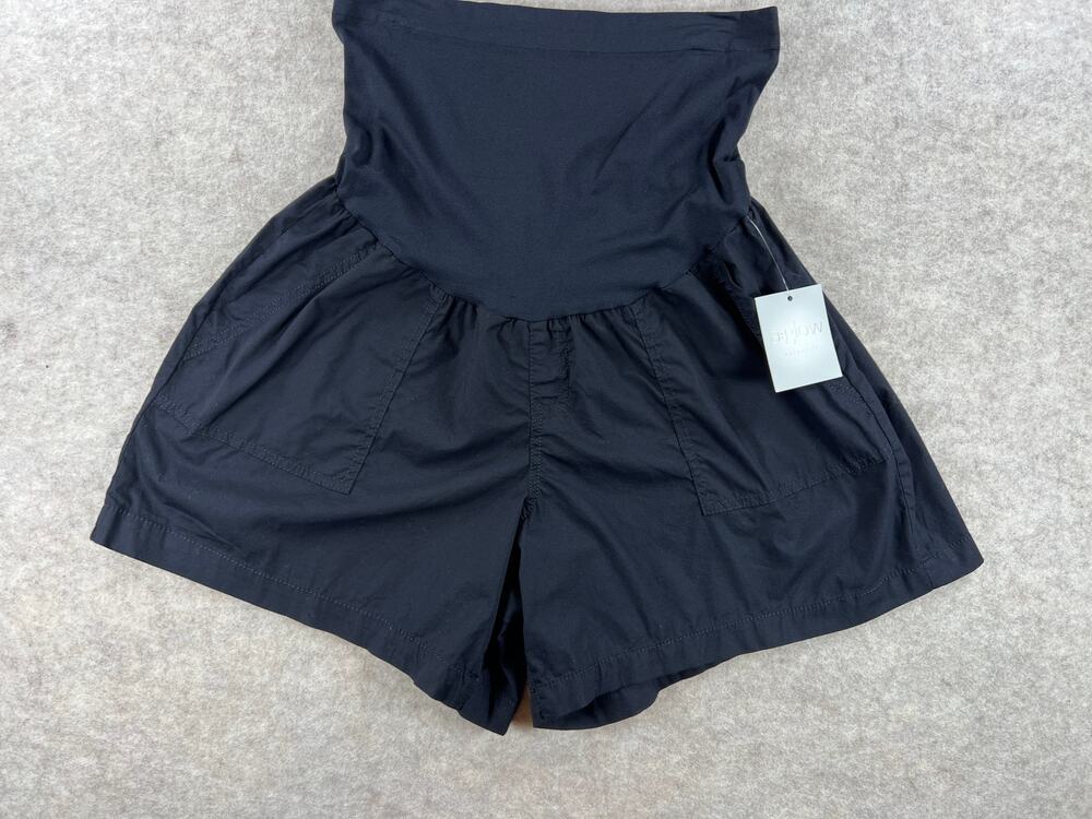 Maternity a:glow Over-the-Belly Soft Utility Shorts Black Size XL NEW